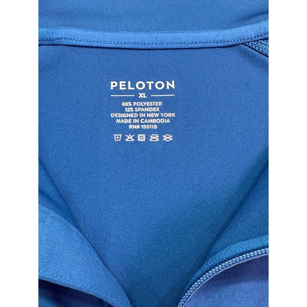 Peloton Men’s Blue Warm Up 1/4 Zip Performance Pullover Thumbholes Size XL - Picture 10 of 13
